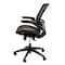 Flash Furniture Black Mid-Back Mesh Office Chair with Flip-Up Arms BL-8801X-BK-GG - alternate 3